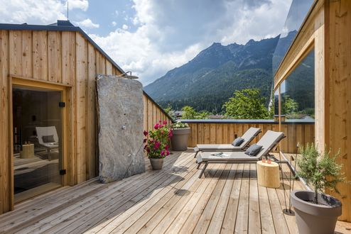 Terrasse mit privater Sauna